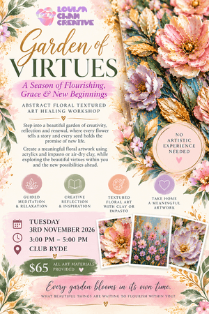 🌸 Garden of Virtues Healing Art Workshop🌸 Tuesday 3rd November 2026 3pm-5pm