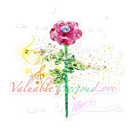 Musical Rose Stickers 5.5&quot;x5.5&quot;