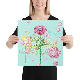 Musical Roses Fuchsia Canvas Print 16&quot;x16&quot;