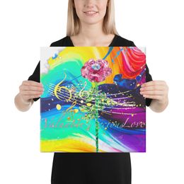 Musical Rose Splash Canvas Print 16&quot;x16&quot;