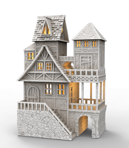 Medieval house - classic three story with porch