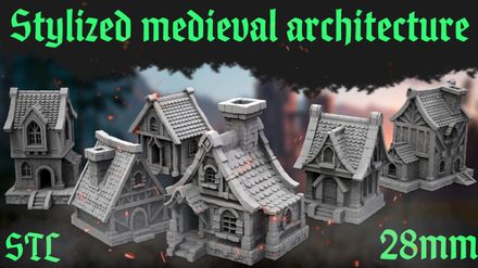 Stylized medieval architecture