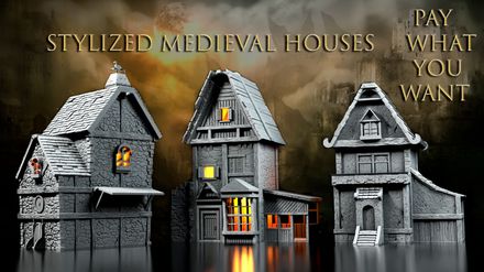 Stylized medieval houses