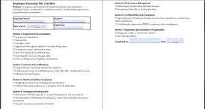 Employee Personnel File Checklist