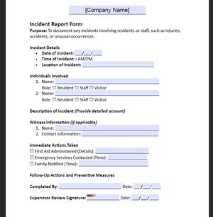 Incident Report Form