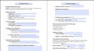 Assisted Living Facility Forms Package