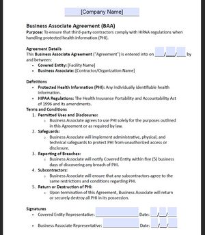 Business Associate Agreement (BAA)
