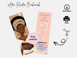 Afro Reader Bookmark for Instant Download
