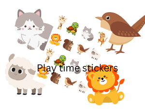 Children&#x27;s Animal Stickers for Instant Download.