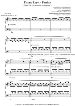Danny Rayel - Passion (Piano Sheet Music)
