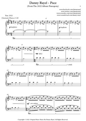 Danny Rayel - Pace (Piano Sheet Music)