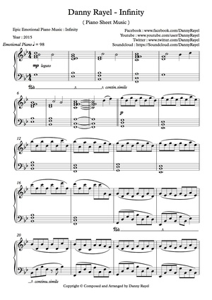 Danny Rayel - Infinity (Piano Sheet Music)