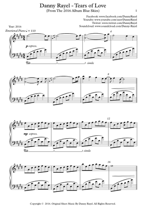 Danny Rayel - Tears of Love (Piano Sheet Music)