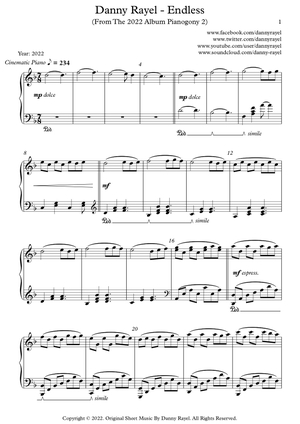 Danny Rayel - Endless (Piano Sheet Music)