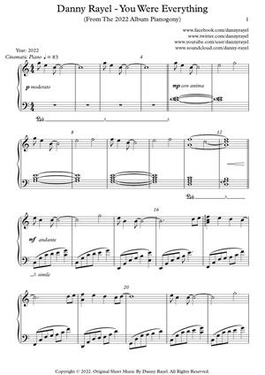 Danny Rayel - You Were Everything (Piano Sheet Music)