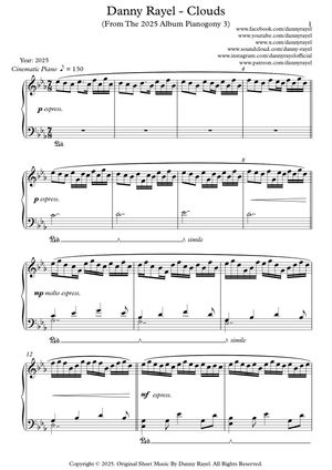 Danny Rayel - Clouds (Piano Sheet Music)