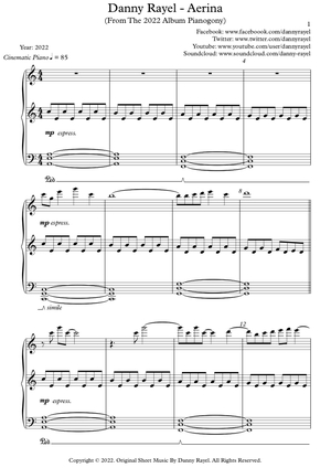 Danny Rayel - Aerina (Piano Sheet Music)