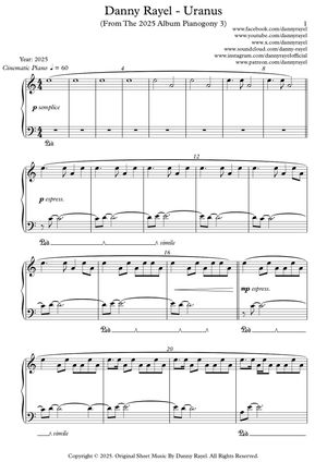 Danny Rayel - Uranus (Piano Sheet Music)