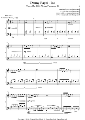 Danny Rayel - Ice (Piano Sheet Music)