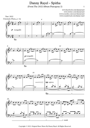 Danny Rayel - Spitha (Piano Sheet Music)