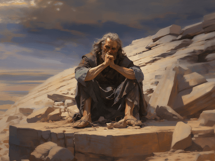 Noah praying to God