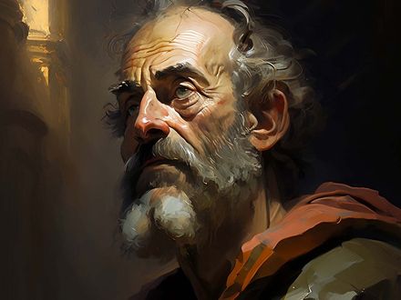 Apostle Paul looking up