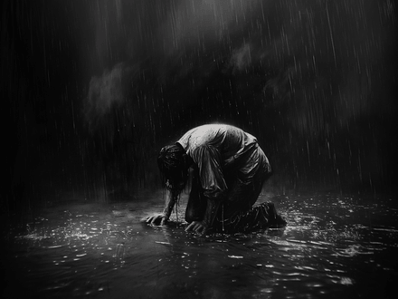 Man on his knees, forgiveness