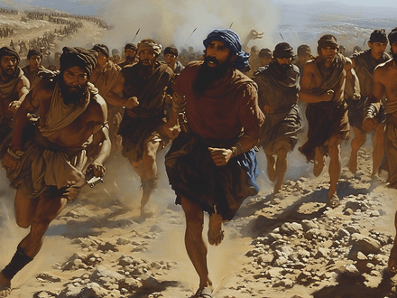 Israelite army running away v1