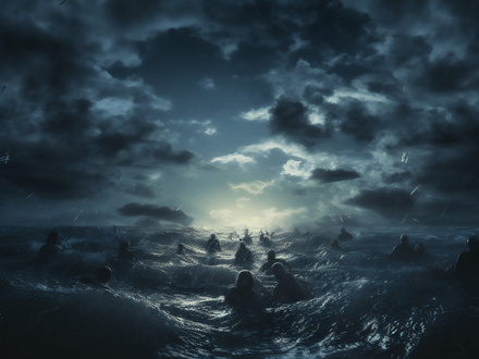 The Flood, people drowning