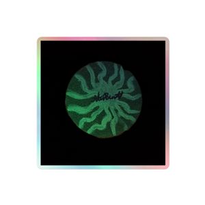 Green funky pattern holographic sticker 