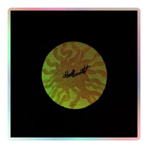 yellow funky pattern holographic sticker 
