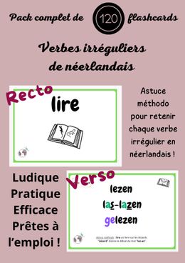 Pack complet 120 Flashcards pour mémoriser les verbes irréguliers en néerlandais
