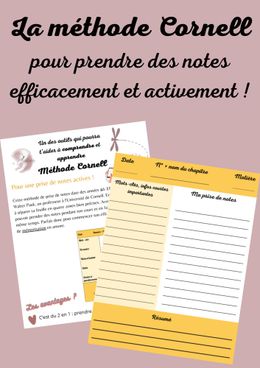 Méthode Cornell prise de notes active