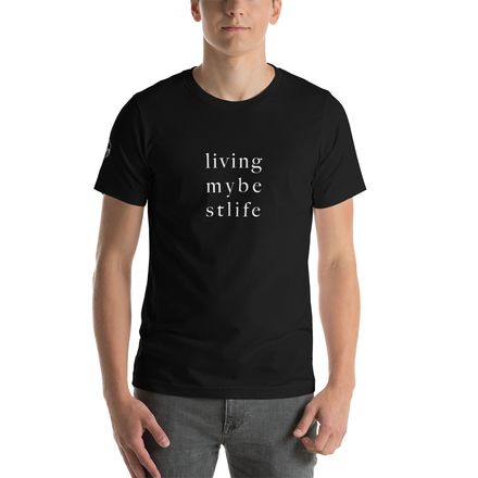 livingmybestlife print colour tees