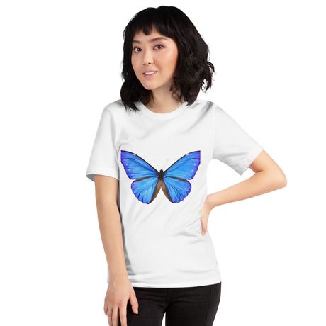 White Tee Shirt Butterfly Unisex