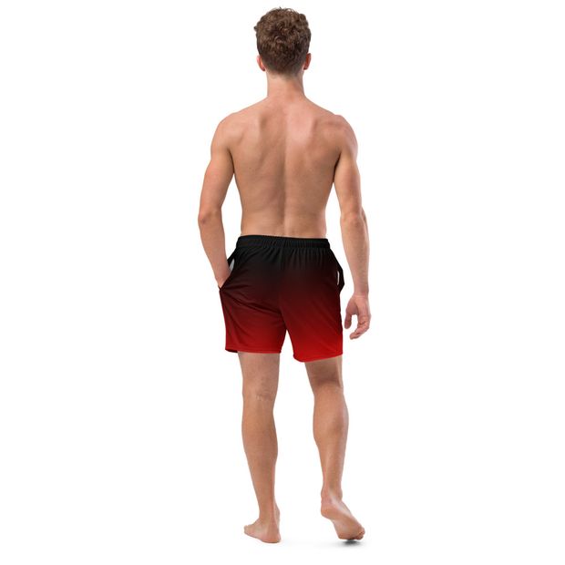 Black and Red Ombre Swim Trunks
