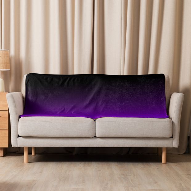 Black and Purple Ombre Sherpa Blanket