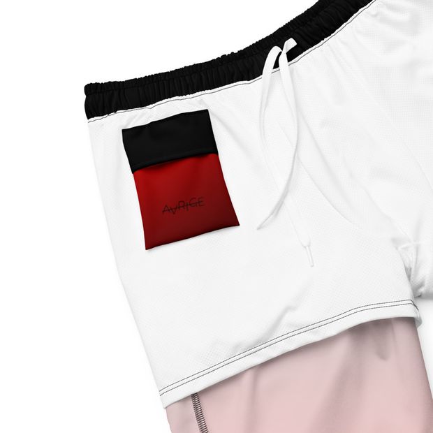 Black and Red Ombre Swim Trunks