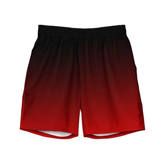 Black and Red Ombre Swim Trunks