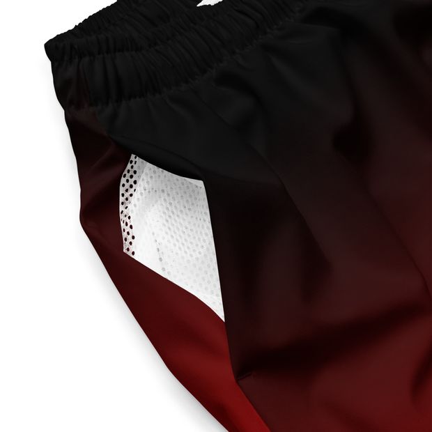 Black and Red Ombre Swim Trunks