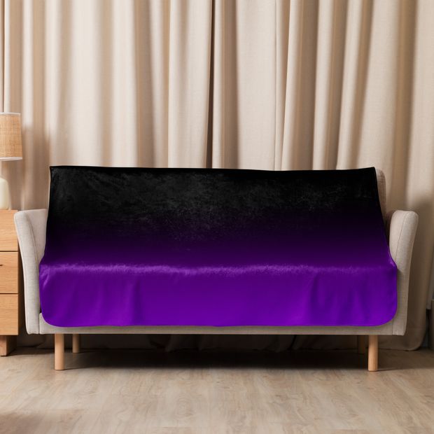 Black and Purple Ombre Sherpa Blanket