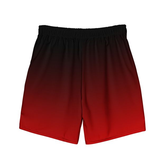 Black and Red Ombre Swim Trunks
