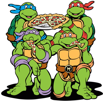 Picture Digital File Digital Teenage Mutant Ninja Turtles Eating Pizza Clipart SVG PNG PDF