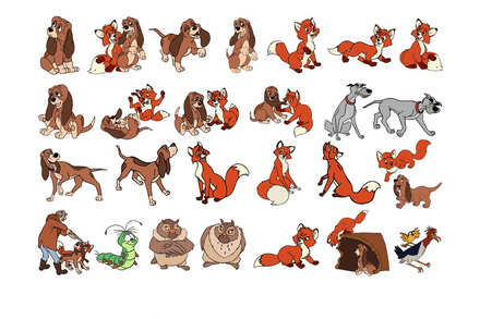 Bundle Files The Fox and The Hound Rox et Rouky Cut Files Clipart SVG PNG PDF