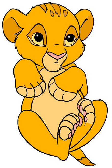 Picture Digital File Digital Art The King Lion Cute Baby Simba Cut Files Clipart SVG PNG PDF