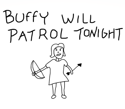 Picture Digital File Buffy The Vampire Slayer Buffy Will Patrol Tonight Clipart SVG PNG PDF