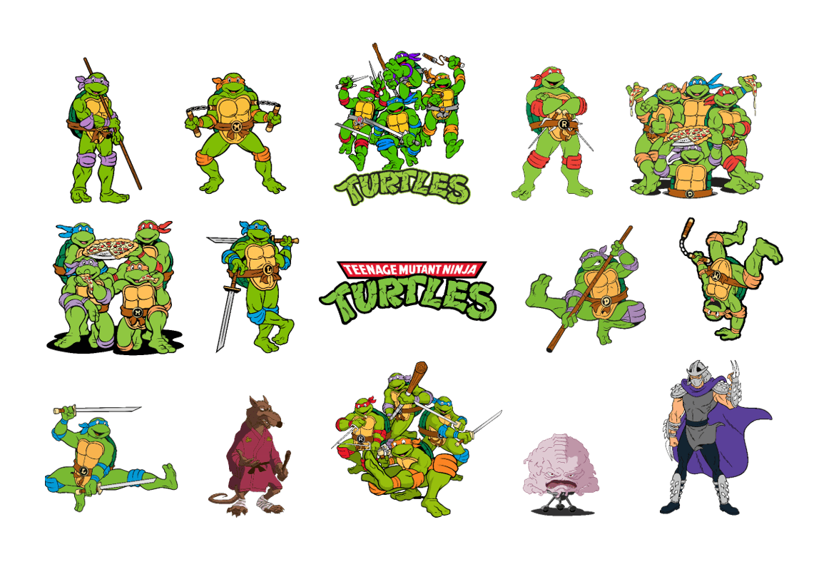 Lot 6 Figurines Teenage Mutant Ninja Turtles Sous Blister - 1990 - SDCC - Neuf