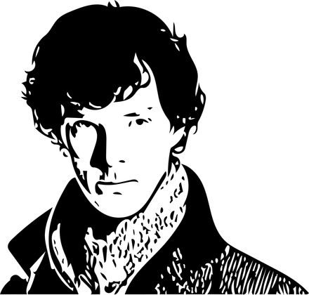 Picture Digital File Digital Art Sherlock Holmes Benedict Cumberbatch Clipart SVG PNG PDF