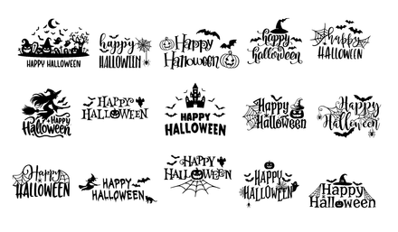 Bundle Files Digital Files Bundle Happy Halloween Pumpkin Witch Bats Cut Files Clipart SVG PNG PDF