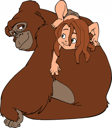 Picture Digital File Digital Art Tarzan Child With Kala Cut File Clipart SVG PNG PDF
